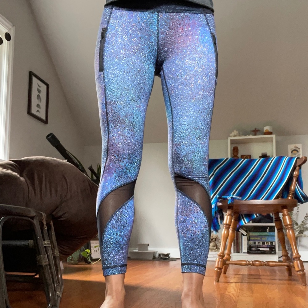 Lululemon Yoga Pants Sparkle Design w Mesh Details